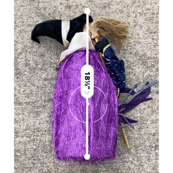 Vintage Halloween Witch Standing With Broom Figurine Unbranded 18” Tall - Picture 14 of 15